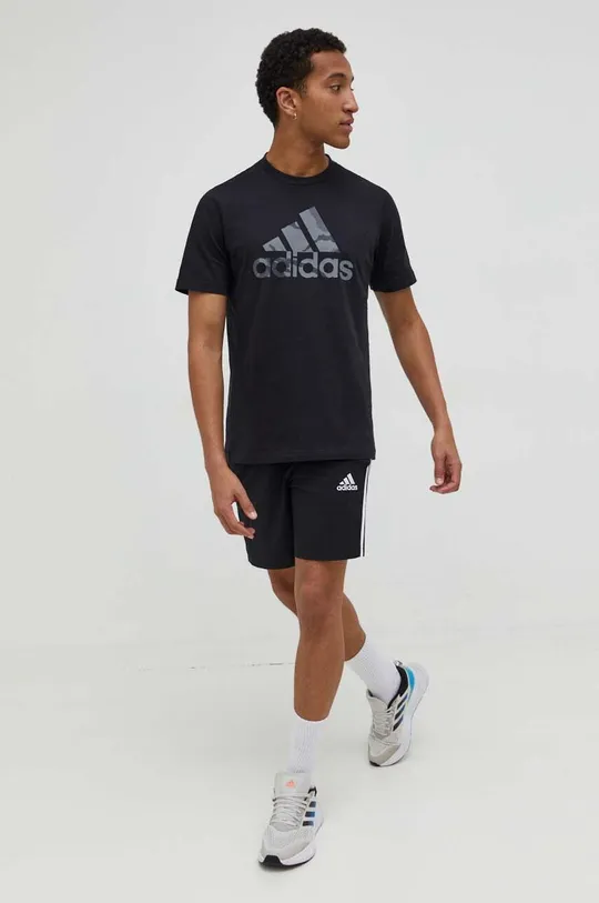 Βαμβακερό μπλουζάκι adidas Shadow Original 0 μαύρο