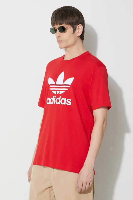 červená Bavlněné tričko adidas Originals Trefoil