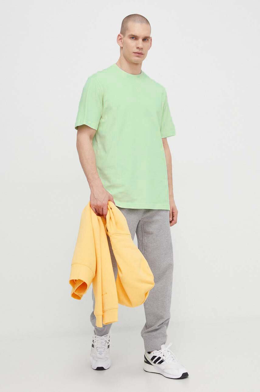 adidas tshirt bawełniany męski kolor zielony gładki IR9111