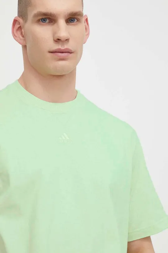 зелений Бавовняна футболка adidas