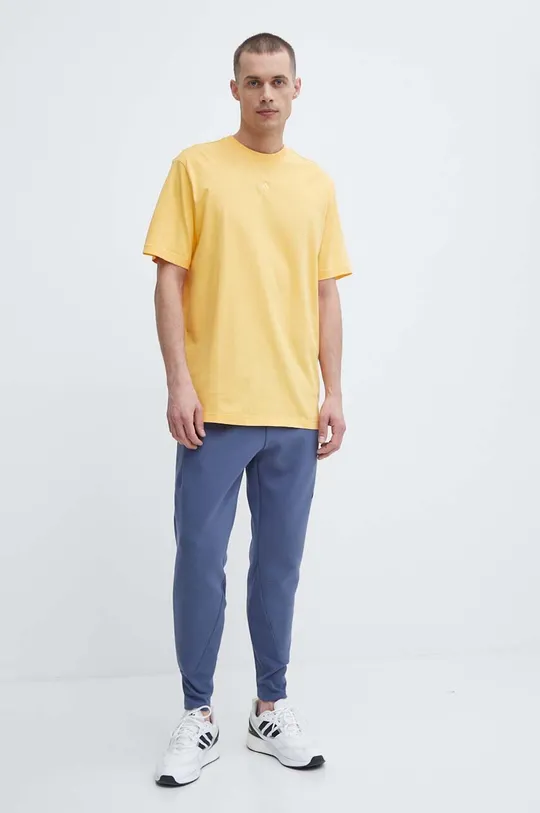 Bavlnené tričko adidas žltá