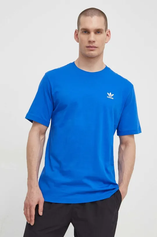 μπλε Βαμβακερό μπλουζάκι adidas Originals Essential Tee Ανδρικά