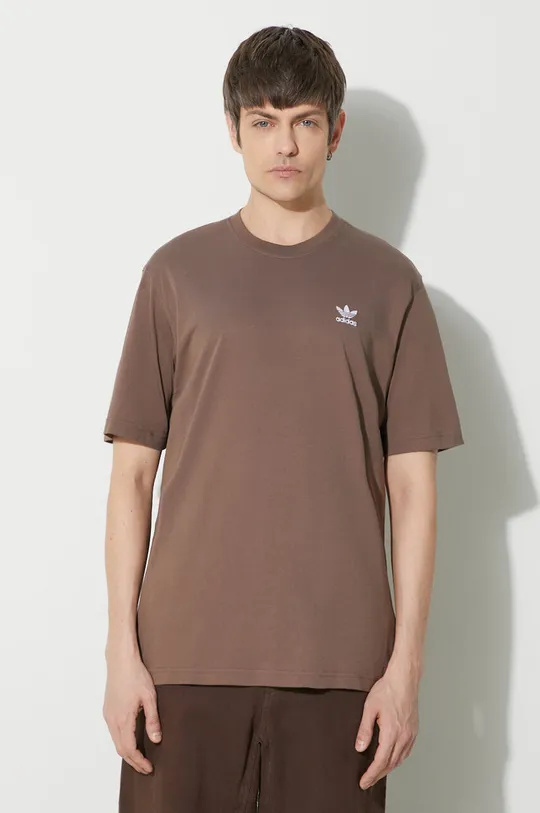 brązowy adidas Originals t-shirt bawełniany Essential Tee Męski