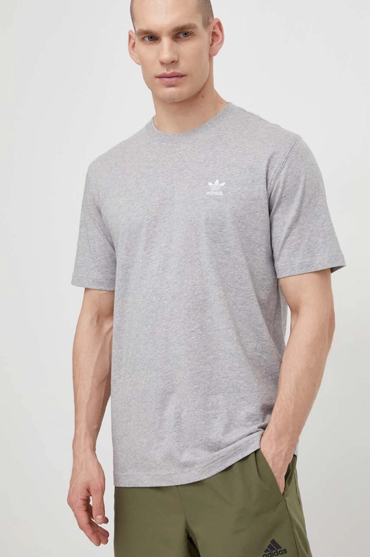 γκρί Βαμβακερό μπλουζάκι adidas Originals Essential Tee Ανδρικά