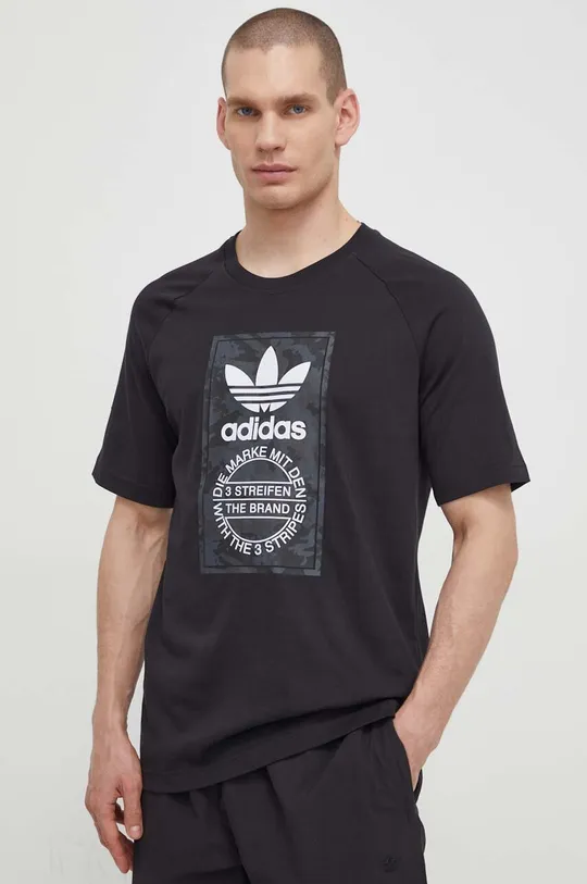 čierna Bavlnené tričko adidas Originals Camo Tongue Pánsky