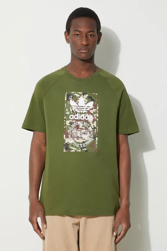 zelená Bavlněné tričko adidas Originals Pánský