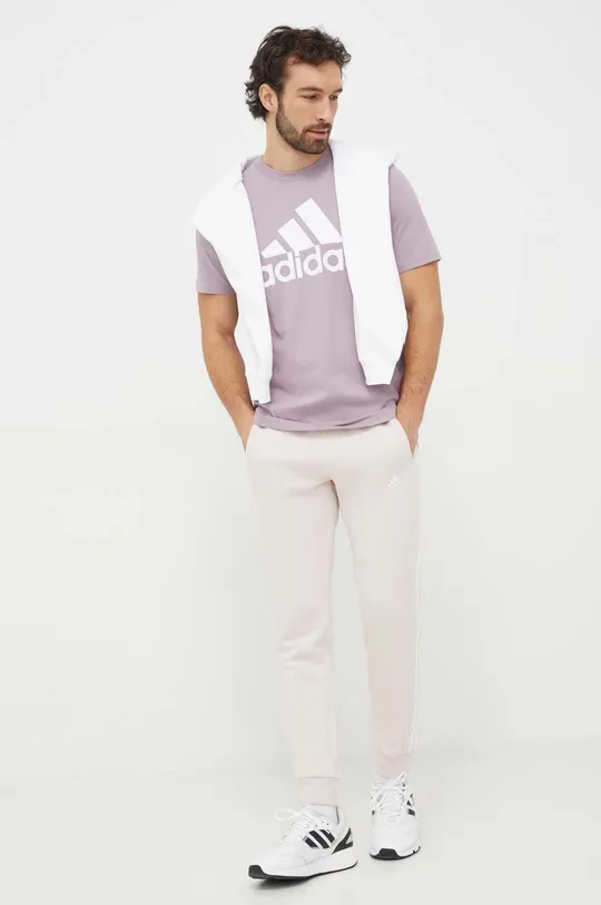Bavlnené tričko adidas fialová