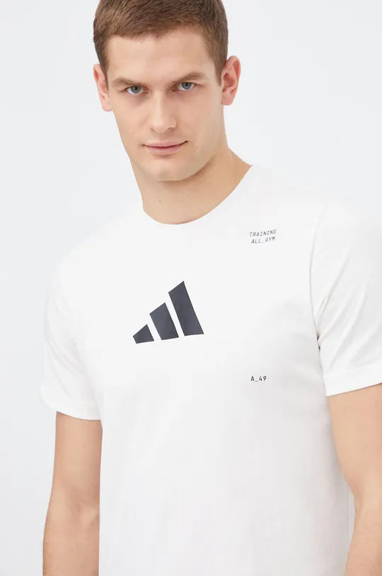 beżowy adidas Performance t-shirt treningowy