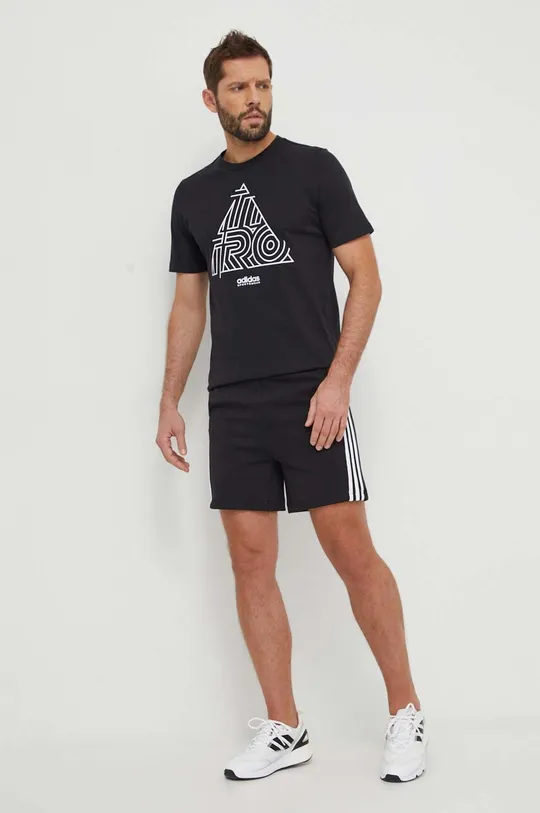 Bombažna kratka majica adidas TIRO črna