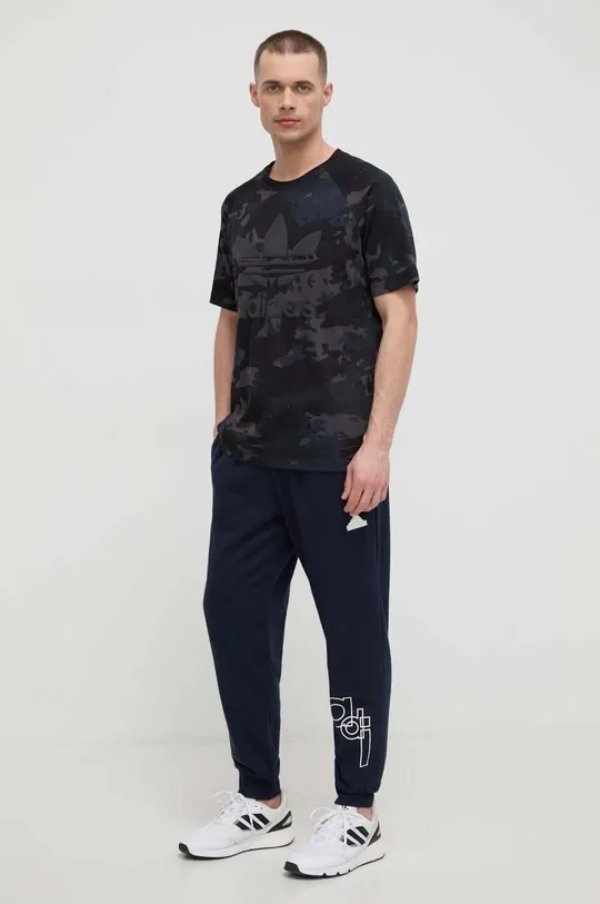 Βαμβακερό μπλουζάκι adidas Originals 0 μαύρο