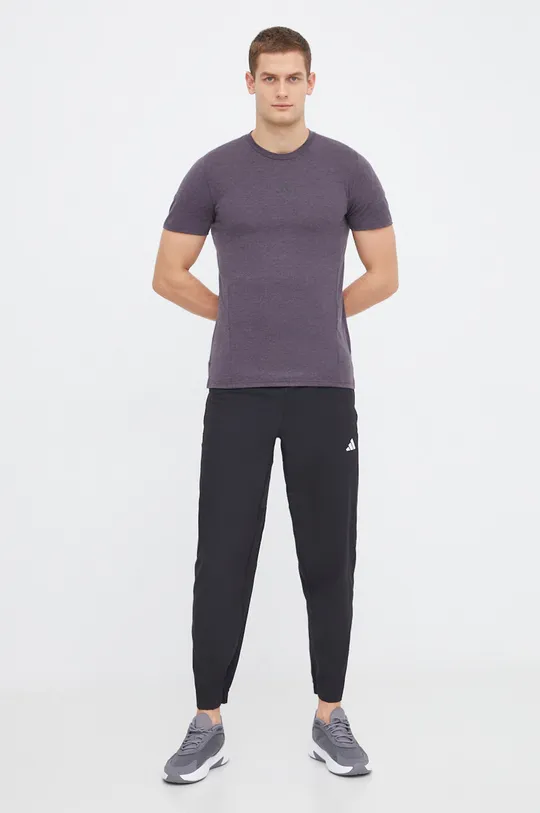 Kratka majica za vadbo adidas Performance vijolična