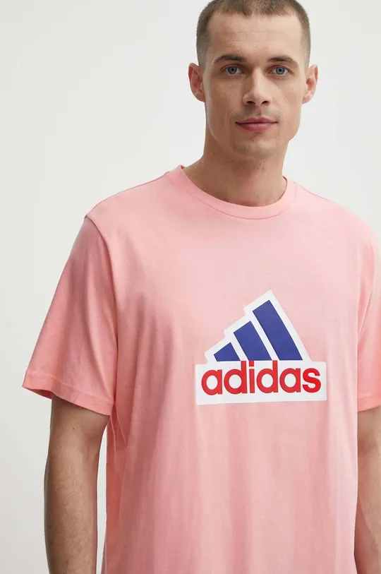 розовый Хлопковая футболка adidas Мужской