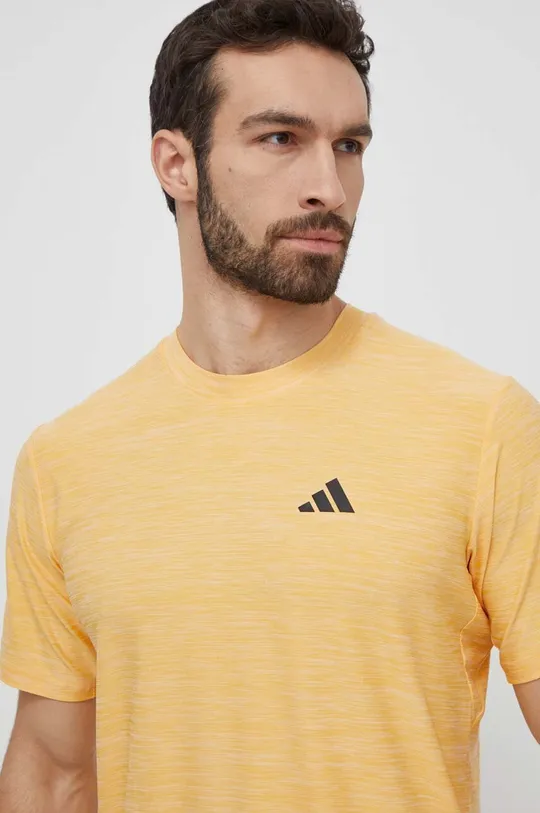 żółty adidas Performance t-shirt treningowy Męski
