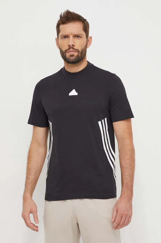 czarny adidas t-shirt bawełniany