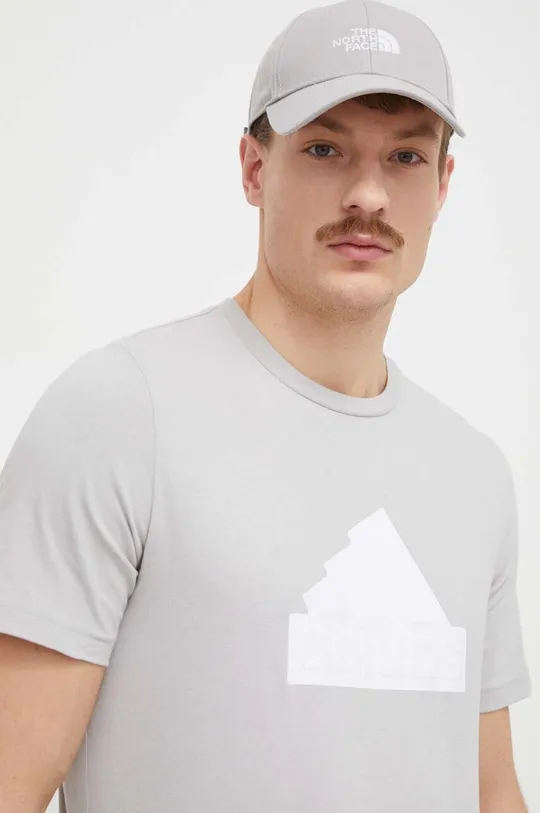 szary adidas t-shirt bawełniany Męski