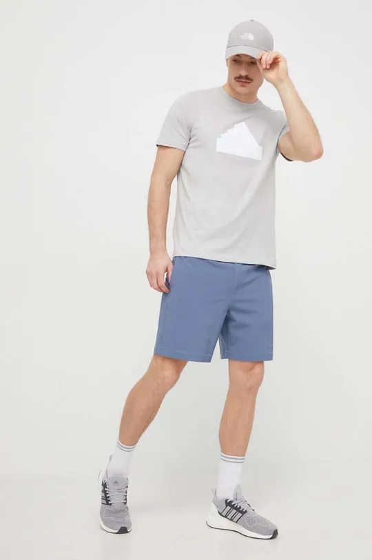 Bavlnené tričko adidas sivá