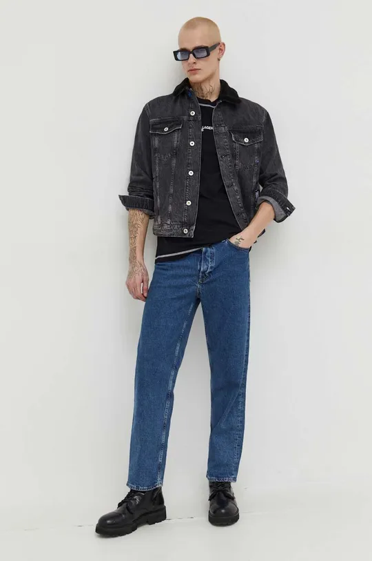 Karl Lagerfeld Jeans t-shirt bawełniany czarny