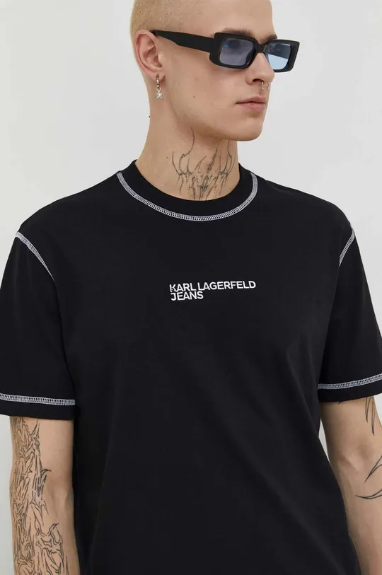 czarny Karl Lagerfeld Jeans t-shirt bawełniany