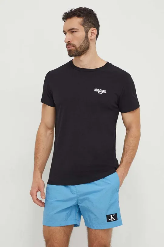 Majica kratkih rukava za plažu Moschino Underwear crna