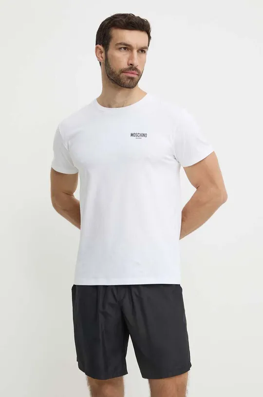 bela Kratka majica za plažo Moschino Underwear Moški