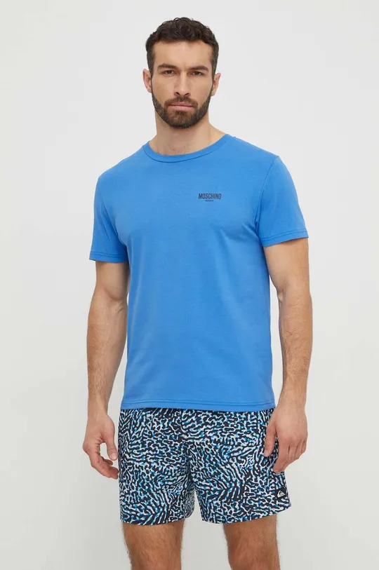 Kratka majica za plažo Moschino Underwear modra