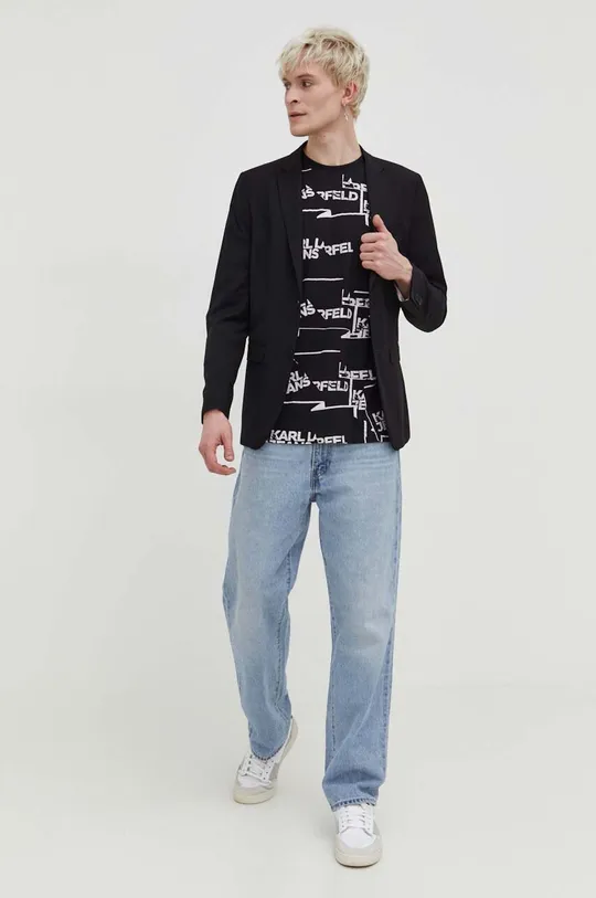 Bavlnené tričko Karl Lagerfeld Jeans čierna