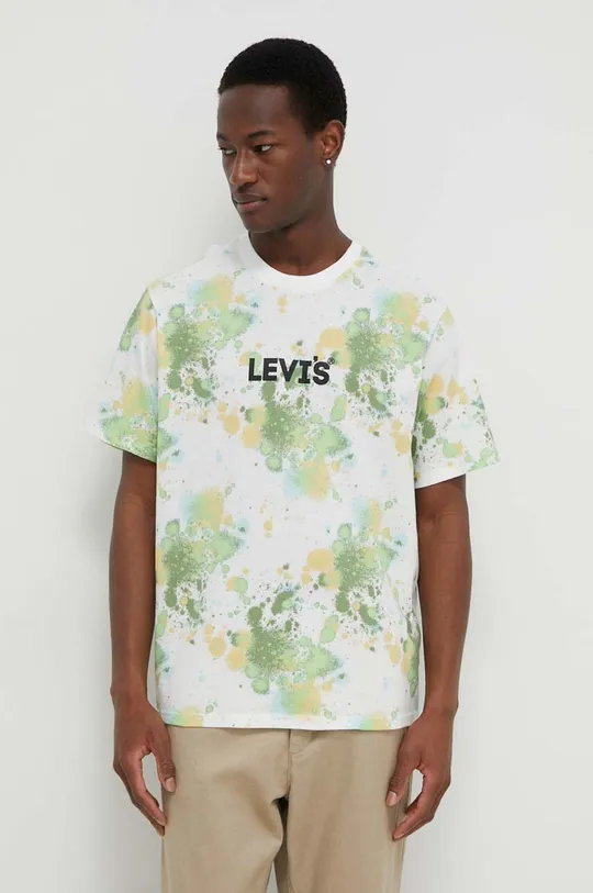 bela Bombažna kratka majica Levi's Moški