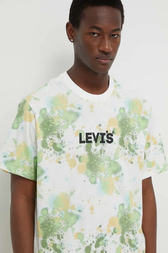 λευκό Βαμβακερό μπλουζάκι Levi's