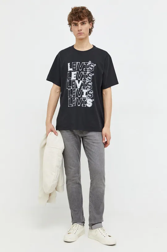 nero Levi's t-shirt in cotone Uomo