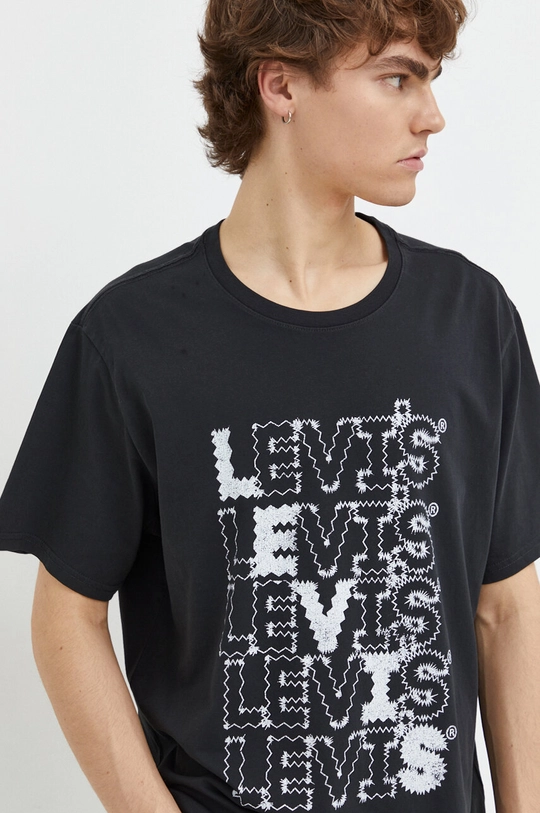 czarny Levi's t-shirt bawełniany