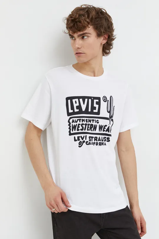biały Levi's t-shirt Męski