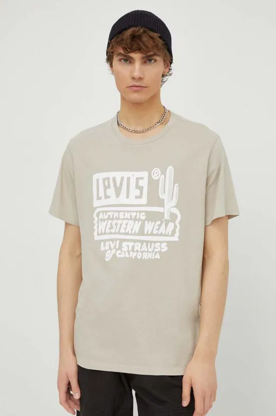 beżowy Levi's t-shirt Męski