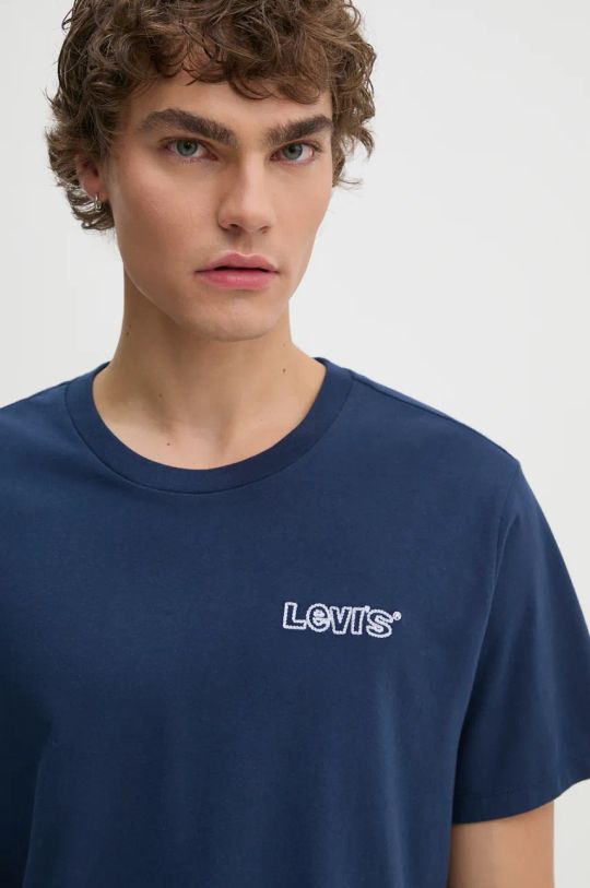 Levi's t-shirt bawełniany granatowy 22491