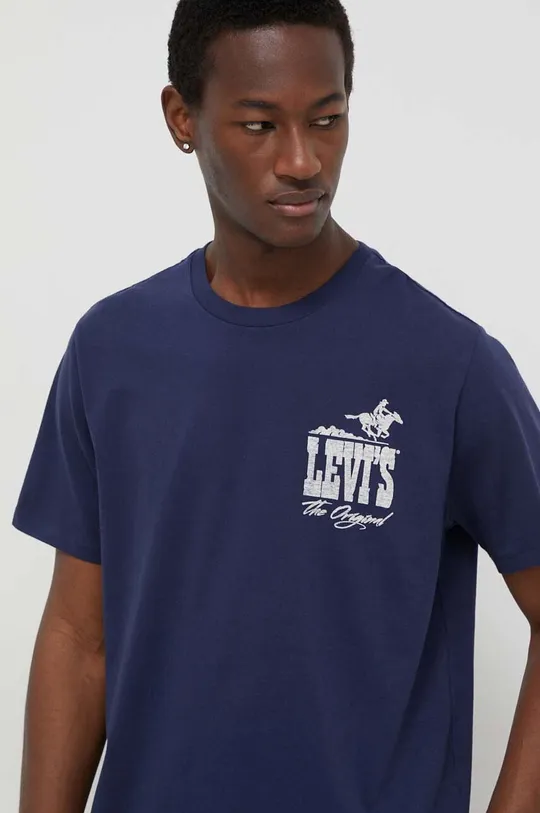 mornarsko modra Bombažna kratka majica Levi's