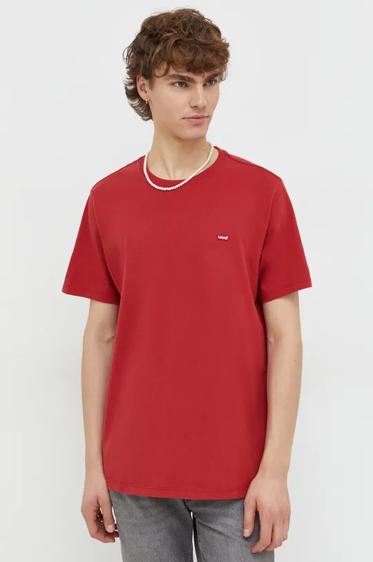 rdeča Bombažna kratka majica Levi's Moški