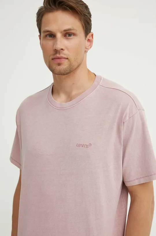 różowy Levi's t-shirt bawełniany Męski