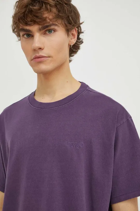 Бавовняна футболка Levi's фіолетовий A0637