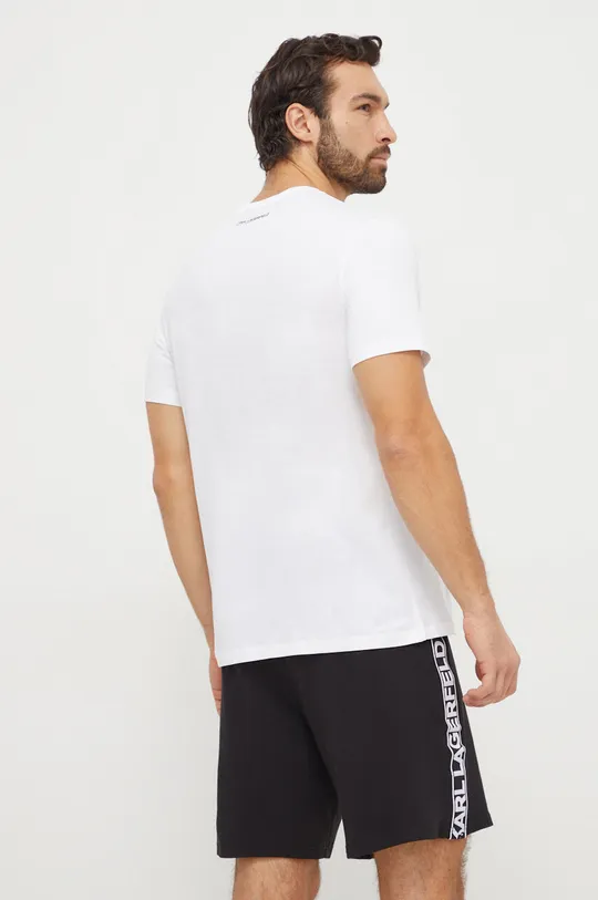 Βαμβακερό μπλουζάκι Karl Lagerfeld λευκό