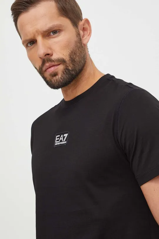 чёрный Хлопковая футболка EA7 Emporio Armani