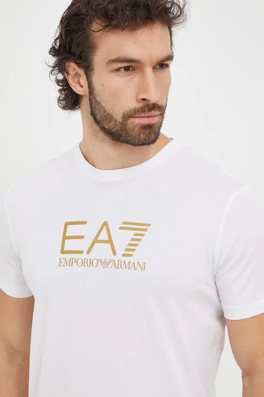 белый Хлопковая футболка EA7 Emporio Armani