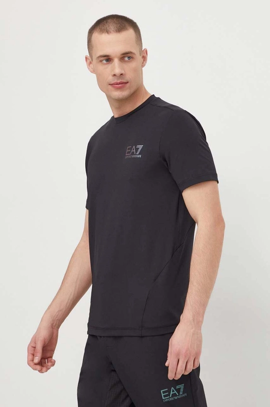 czarny EA7 Emporio Armani t-shirt Męski