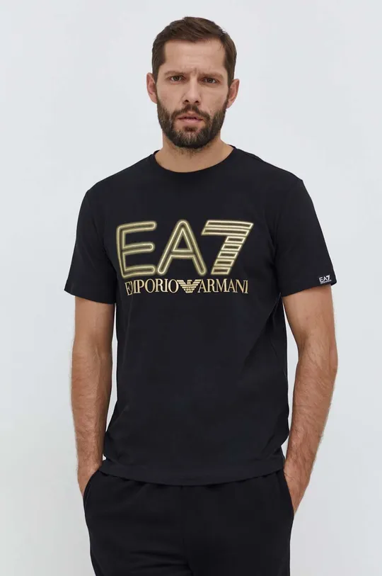 μαύρο Μπλουζάκι EA7 Emporio Armani Ανδρικά