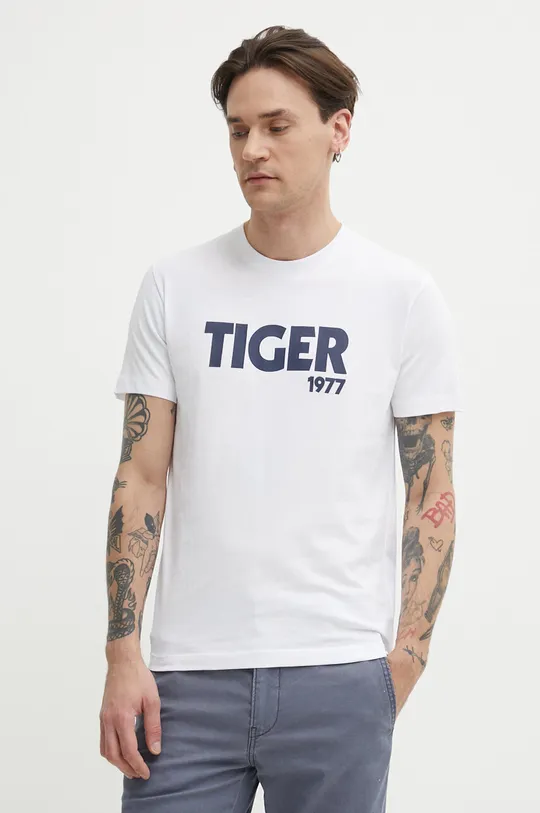 λευκό Βαμβακερό μπλουζάκι Tiger Of Sweden Dillan