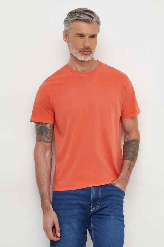 πορτοκαλί Βαμβακερό μπλουζάκι Pepe Jeans Jacko JACKO Ανδρικά