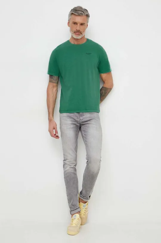 Βαμβακερό μπλουζάκι Pepe Jeans Jacko JACKO πράσινο