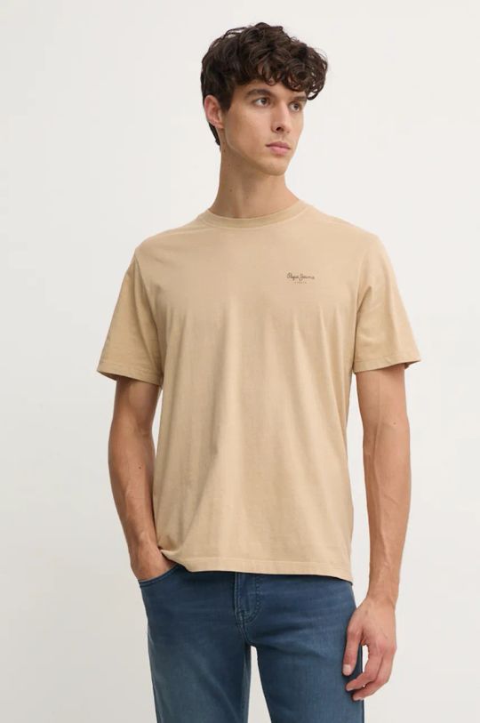 Pepe Jeans t-shirt in cotone Jacko beige PM508664