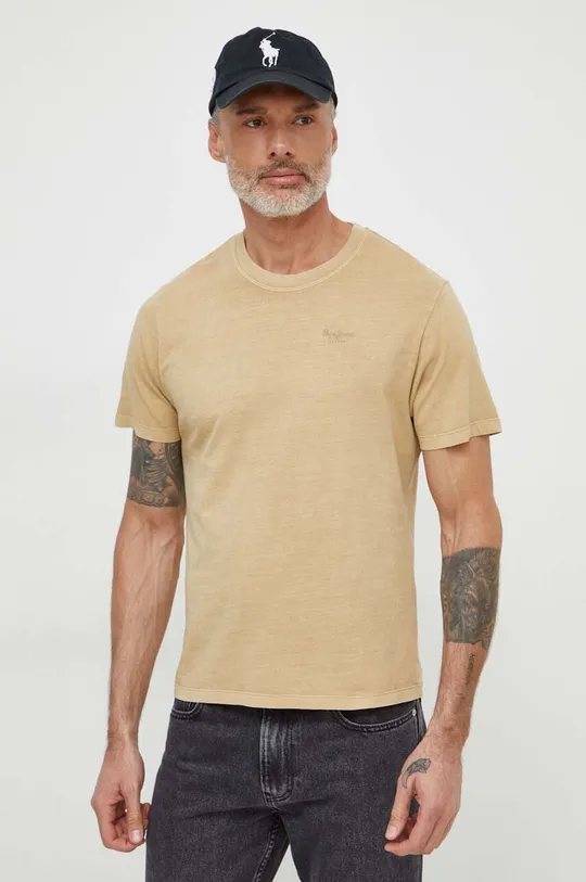 beige Pepe Jeans t-shirt in cotone Jacko Uomo