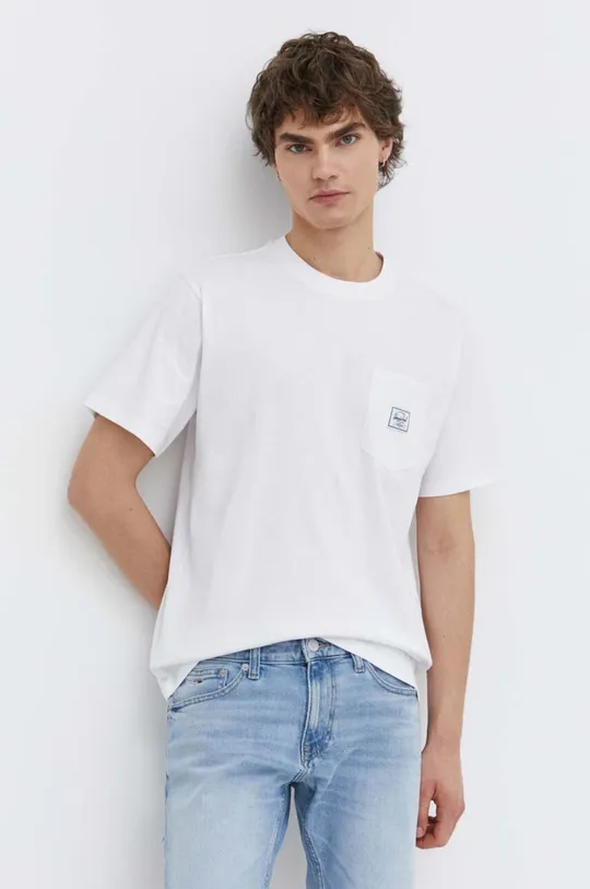 λευκό Βαμβακερό μπλουζάκι Herschel