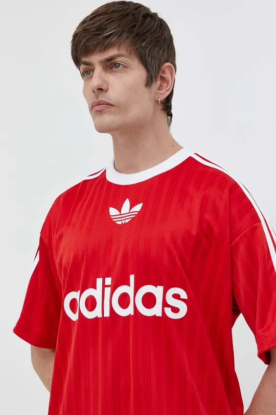 rdeča Kratka majica adidas Originals Adicolor Poly Tee