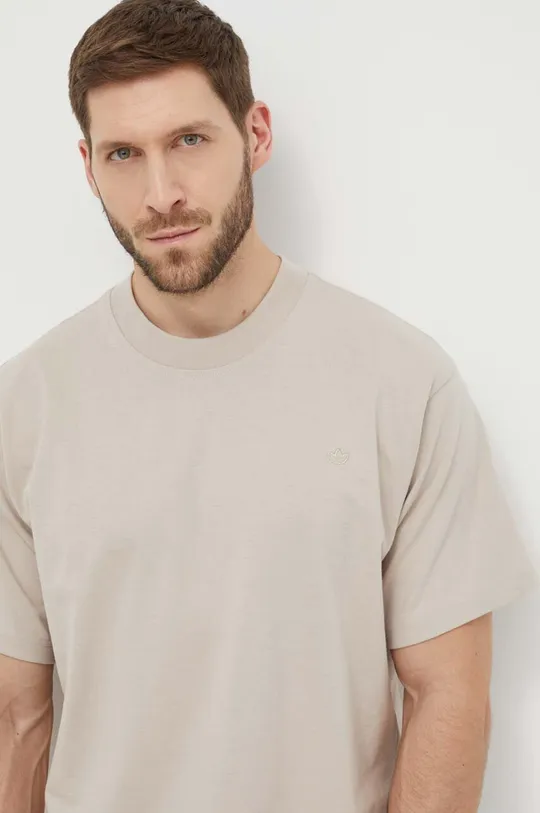 beżowy adidas Originals t-shirt bawełniany Adicolor Contempo Tee